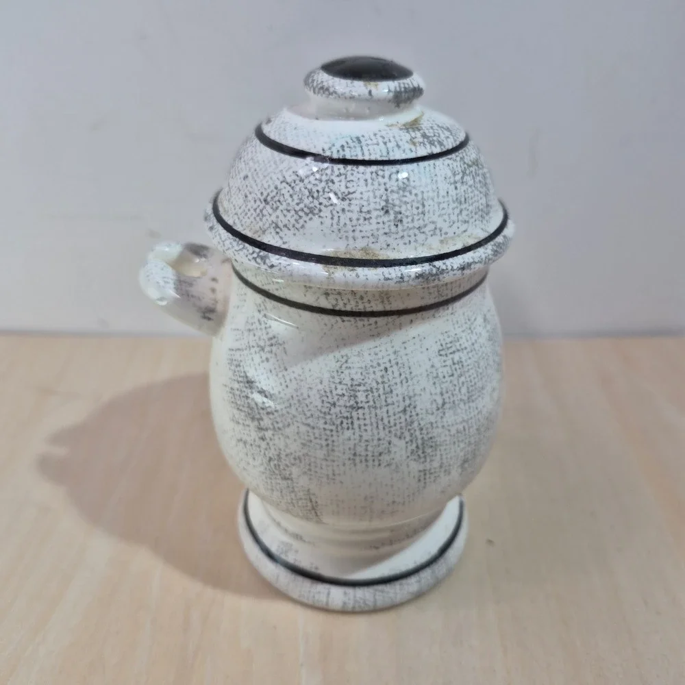 Viking Hand Made Instant Coffee Jar Rooster Ceramic Vintage Kitchen Decor‎